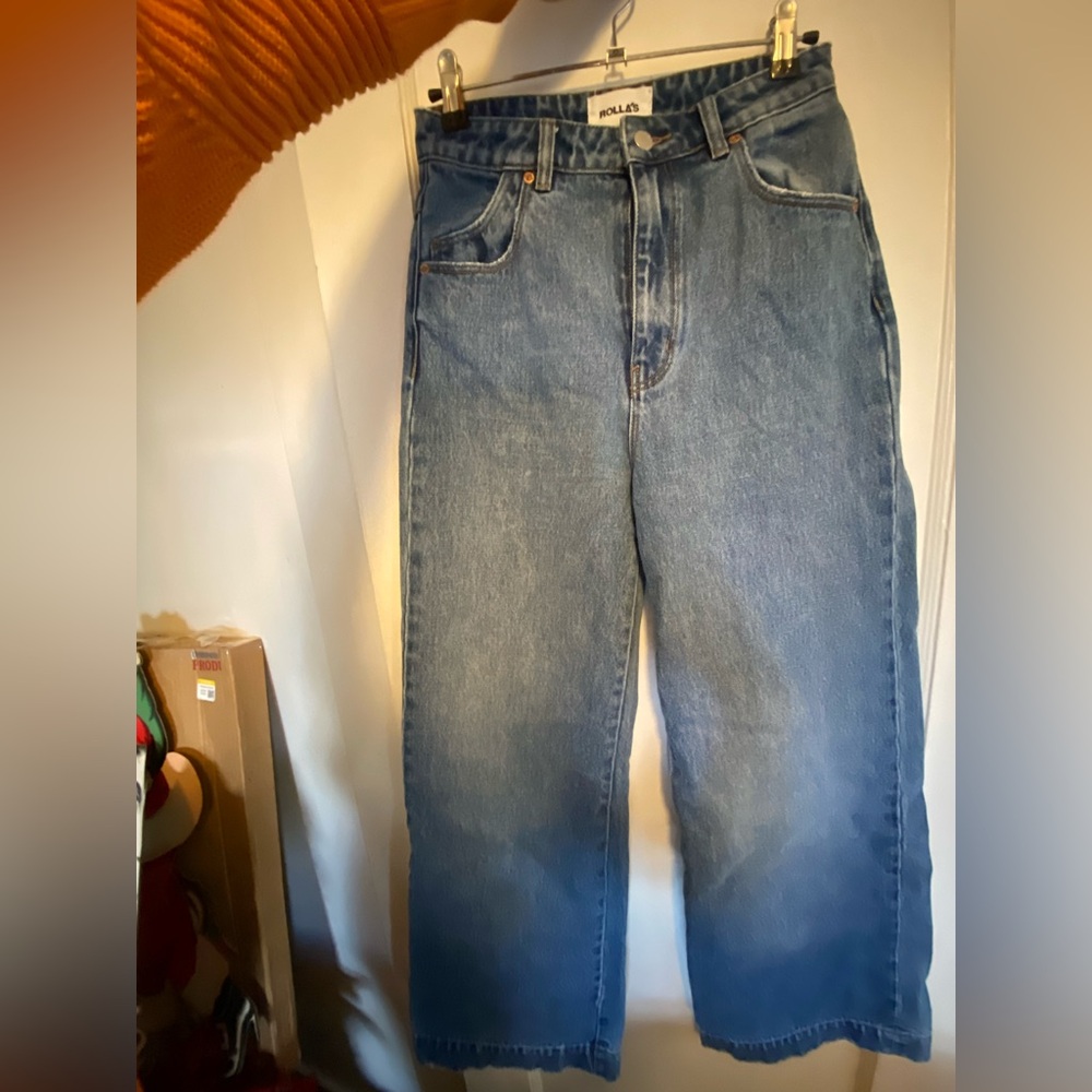 Rolla's Medium Wash High Rise Wide Leg Blue Jean